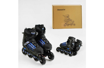 Ролики 81785-XL размер 42-44 цвет СИНИЙ, колеса PU, d – 9 см, алюминиевая рама, подшипник ABEC-7