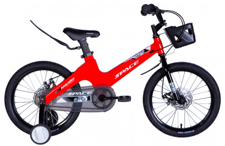 Велосипед Mg 18" SPACE KID MOON DD рама-10" червоний з корзиною Pl з крилом Pl 2024