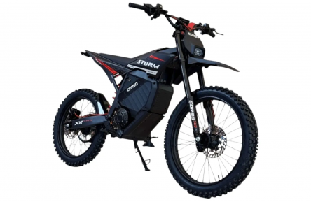 Диртбайк электрический Corso Storm E-3000 Rally SM-42506 (2999Вт аккумулятор литиевый 72В 27Ач) 19"/17" черный