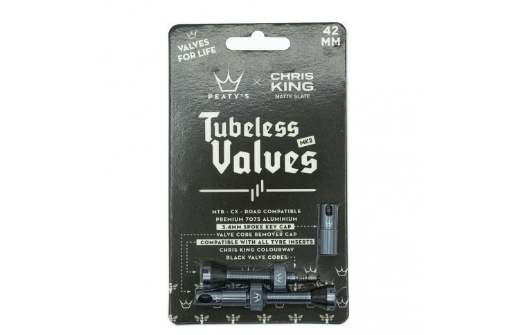 Ниппели Peaty's x Chris King Tubeless Valves, 42mm, Slate