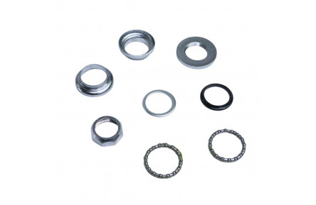 Рульова колонка різьб. не інтегрована 1" VLT YQ-CZ-22 срiблястий (комплект) шаг різьби 1х24Т, підшипник X16 AM (брендоване пакування)