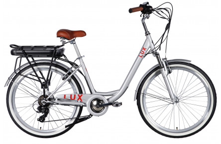Велосипед з електроприводом 26" ST Dorozhnik eLUX Vbr FR рама-17" 36B 13А*г 500Вт срiблястий 2026