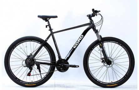 Велоcипед Corso Kord KD-29570 29" 21" сіро-чорний, обладнання Shimano 21 швидкість