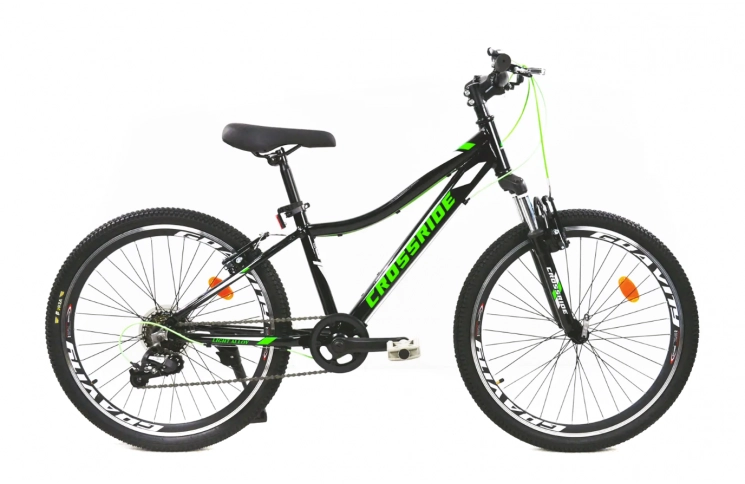 Подростковый велосипед Crossride Cross AL Disc 24" 13" черно-зеленый
