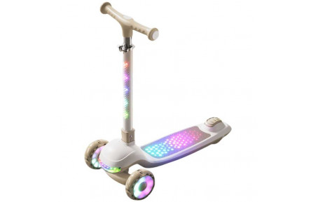 Самокат триколісний "Skyper" M-808-14L (6) колеса PU 125х35мм зі світлом, музика та підсвічування платформи, кермо складне, в коробці