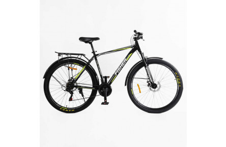 Велосипед Corso Fisher FS-70190 29" 21" чорно-жовтий, Shimano 21 швидкість