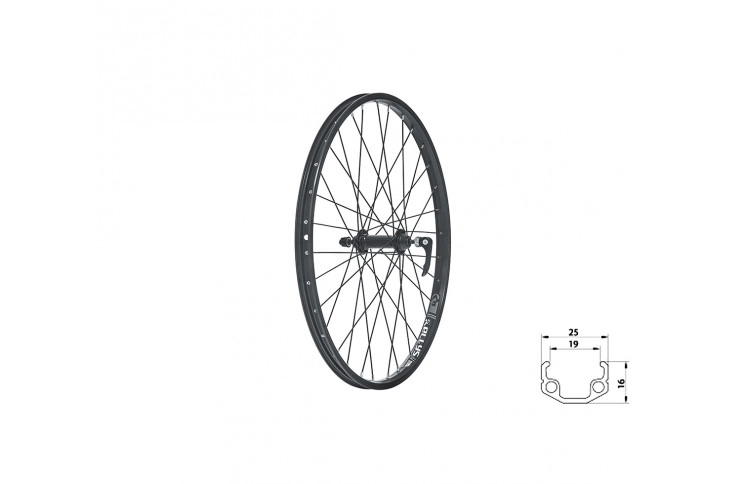 Колесо переднее KLS Wasper V-brake F, 24" черный