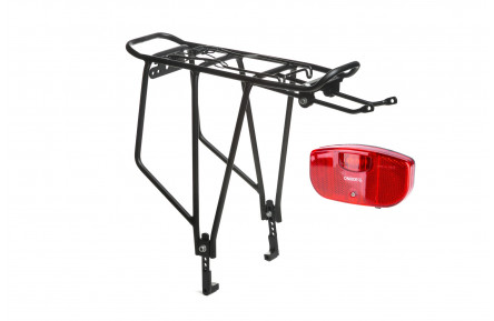 Багажник ONRIDE Cargo 26"-29" для дискових гальм чорний із заднім світлом Caravan