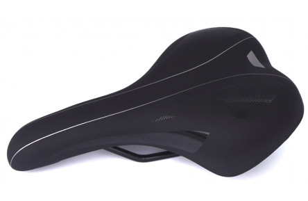 Седло Green Cycle GCS-2607, 280мм x 175мм, стальные рейлы, черное