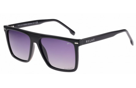 Окуляри Relax Bahamas чорні глянцеві, лінза smoke grady (Polarized TAC), кат. 3