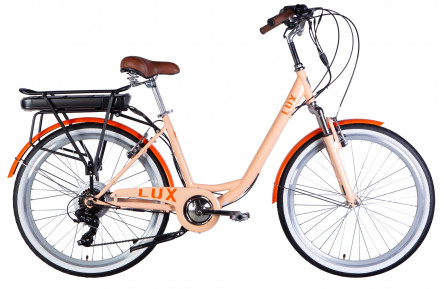 Велосипед з електроприводом 26" ST Dorozhnik eLUX Vbr FR рама-17" 36B 12.5А*г 500Вт пудровий PANTONE 162 C 2025