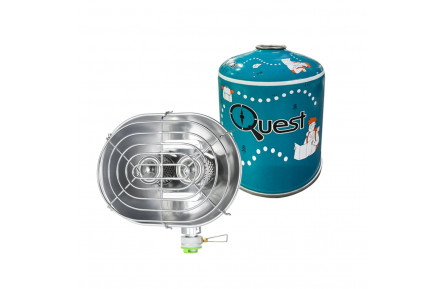 Газовый обогреватель BRS-H22 + Газовый баллон резьбовой бутановый Quest, 450гр