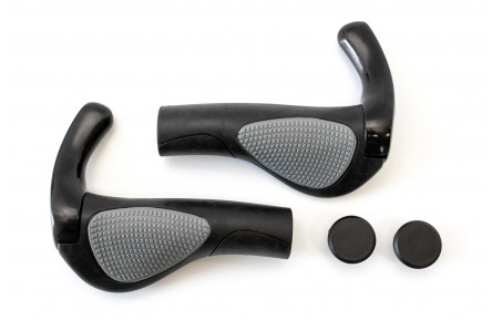 Грипсы эргономичные L130mm BRAVVOS FL-430-1 с алюм. черным рожками черные