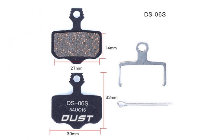 Колодки гальмівні напівметал DUST DS-06S AVID ELIXI/R/CR Mag /E1/E3/E5/E7/E9/XO/XX