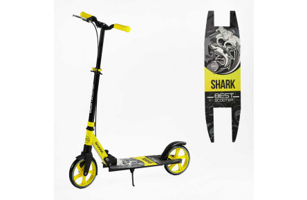Самокат двоколісний "Best Scooter" 10865-1 (4) "SHARK", з ручним гальмом, затискач керма, колеса PU - 20 см, 1 амортизатор, в пакеті