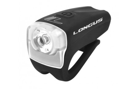 Світло переднє Longus PRETY 3W LED, 3 ф-ції, USB, чорний
