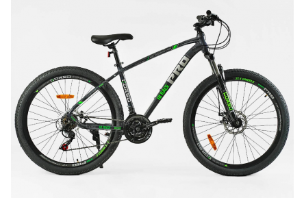 Горный велосипед Corso HI Race Pro HR-27402 27.5" M чёрно-зелёный