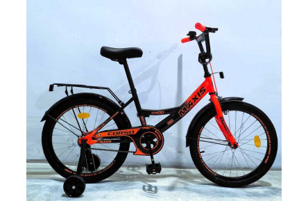 Велосипед 16" дюймів 2-х колісний "CORSO" MAXIS MX-17354 (1) ручне гальмо, дзвіночок, сидіння з ручкою, додаткові колеса, ЗІБРАНИЙ НА 75, в коробці