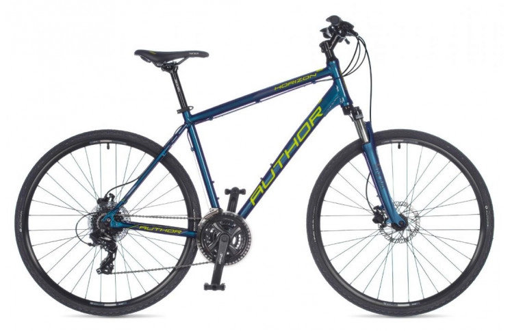 Велосипед Author Horizon 2023-24 28" 18" темно синій (лимонний)/темно синій