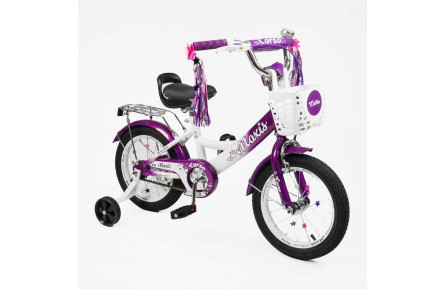 Велосипед 14" дюймів 2-х колісний "CORSO" MAXIS MX-34903 (1) ручне гальмо, дзвіночок, сидіння з ручкою, додаткові колеса, ЗІБРАНИЙ НА 75, в коробці