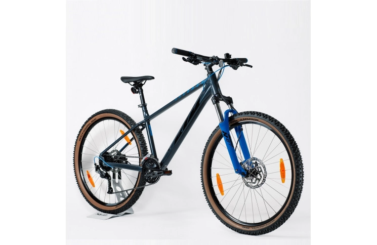 Велосипед KTM CHICAGO 271 27.5" рама S/38 сірий (чорно/синій) 2022/2023