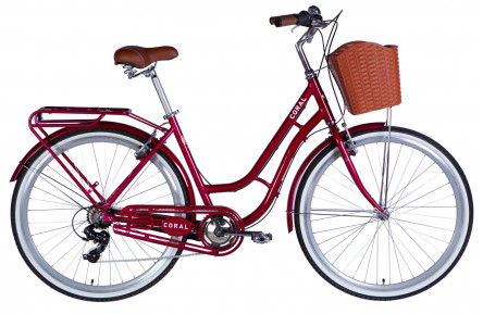 Велосипед Dorozhnik CORAL Vbr FR AL 28" 19" рубіновий 2025