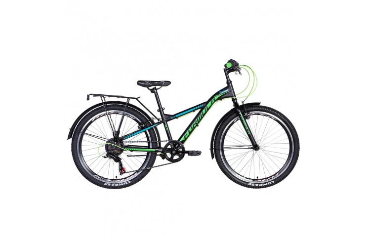 Подростковый велосипед Formula Mask 2021 24" 125" черно-зеленый