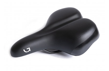 Седло Green Cycle Comfort 198, стальные рейлы, черное
