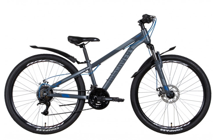 Велосипед 26" Discovery TREK AM DD 2022 (темно-серый с синим (м))