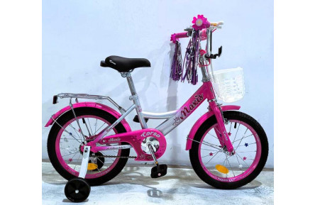 Велосипед 16" дюймів 2-х колісний "CORSO" MAXIS MX-93035 (1) ручне гальмо, дзвіночок, сидіння з ручкою, додаткові колеса, ЗІБРАНИЙ НА 75, в коробці