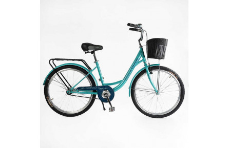 Велосипед міський Corso TRAVEL 26" TL-26417 + КОШИК, сталь 16.5"