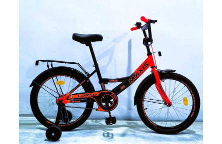 Велосипед 18" дюймів 2-х колісний "CORSO" MAXIS MX-90147 (1) ручне гальмо, дзвіночок, додаткові колеса, ЗІБРАНИЙ НА 75, в коробці