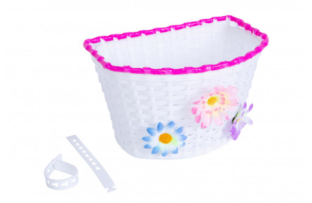 Корзина Pl с креплением на руль/вынос 150x165x235см белая с розовым BRAVVOS FL-BS22-02 (белая с розовым)