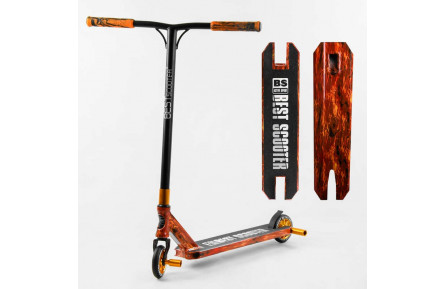 Самокат трюковый Best Scooter BS-77225 HIC-система, ПЕГИ, алюминий с ПРИНТОМ, колеса PU, d=110мм, руль - 60 см