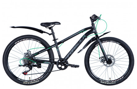 Велосипед ST 24" Formula FOREST DD рама- с крылом Pl 2024 (чорно-зелений (м)) 