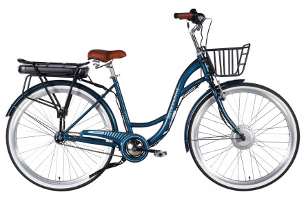 Велосипед з електроприводом 28" ST Dorozhnik eAQUAMARINE BH рама-19" 36B 13А*г 500Вт темно-синій з кошиком 2026