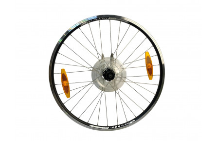 Колесо заднее 24, кассета, ободной тормоз, обод ALEXRIMS MATTS, втулка Shimano FH-RM70