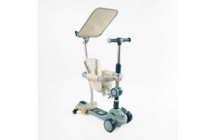 Самокат 5в1 "Skyper" FJ-93078 (4) колеса PU125х40мм зі світлом, укр озвучування та підсвічування платформи,с ДОП. КОЛЕСАМИ, захисний бампер, в коробці