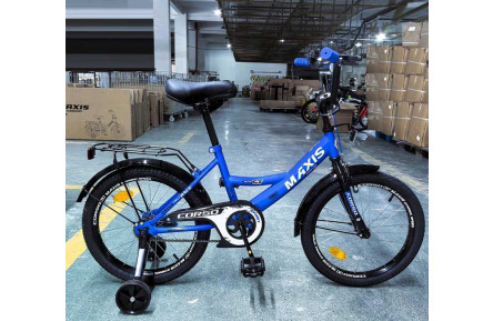 Велосипед 18" дюймів 2-х колісний "CORSO" MAXIS MX-92522 (1) ручне гальмо, дзвіночок, додаткові колеса, ЗІБРАНИЙ НА 75, в коробці