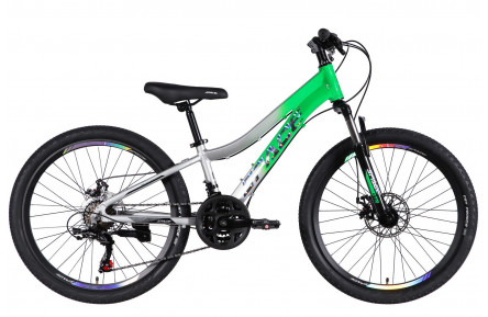 Велосипед AL 24" SPACE IZIDA DD FR рама-11" зелено-сріблястий 2026