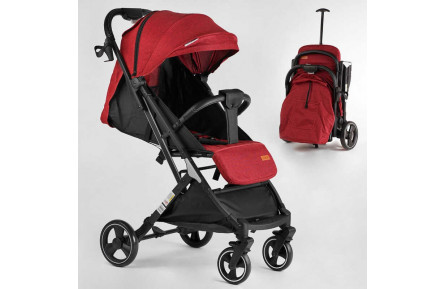 Візок прогулянковий дитячий "JOY" Comfort L-52304 колір ЧЕРВОНИЙ, рама сталь з алюмінієм, футкавер, телескопічна ручка