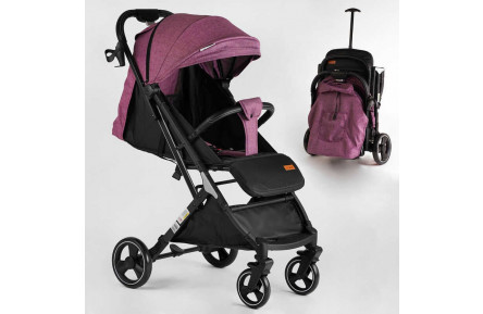 Візок прогулянковий дитячий "JOY" Comfort L-30201 колір ФІОЛЕТОВИЙ, рама сталь з алюмінієм, футкавер, телескопічна ручка