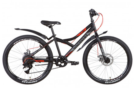 Велосипед 24" Discovery FLINT DD 2022 (чорно-сіро-червоний (м))