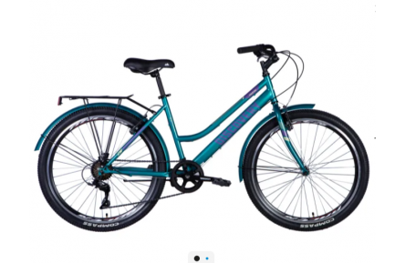 Велосипед знижений в ціні ST 26" Discovery PRESTIGE WOMAN Vbr з багажником задн St з крилом St 2024 STK-DIS-320 (синьо-зелений)