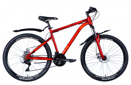 Велосипед уцінений сталь 26" Discovery TREK AM DD рама-18" червоний з крилом Pl 2024