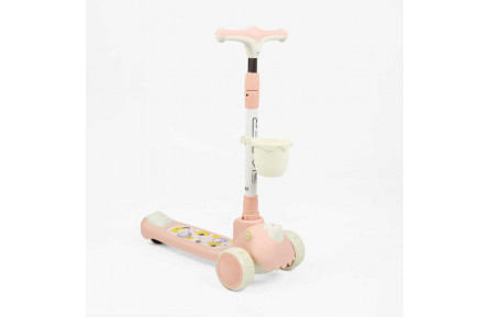 Самокат триколісний "Skyper" FS-037/76 (6) колеса PU 125х40мм зі світлом, музика та підсвічування платформи, кермо складне, кошик, в коробці