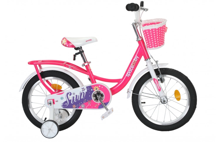 Велосипед ST 16" SPACE KID SUN BH рама-9" рожевий з корзиною Pl з крилом St 2024