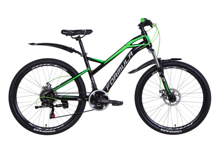 Новий гірський велосипед 26" Formula Drift AM DD 2021, 16.5”, чорно-зелений