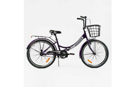 Велосипед складний Corso 24" Advance A24198 + КОШИК, сталь 14"