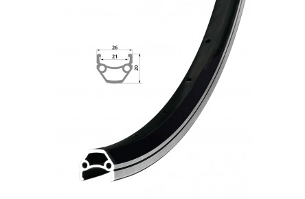 Обід Remerx HIT 21 RX 4521, 26'', 559x21, 36 отв., AV, чорний анодований, V-Br, CNC